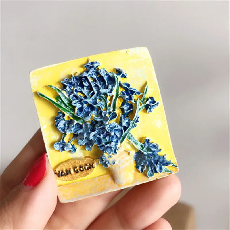 Креативная масляная живопись стикер на холодильник Подсолнух Ван Гога звездное