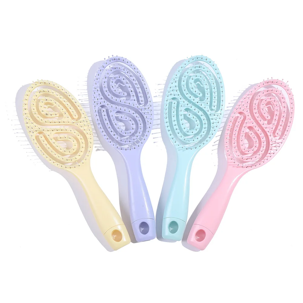 

Candy Color Large Curved Comb Hollow Design Hair Styling Comb Anti Static Skin Massage Comb athroom Accessories