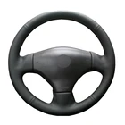 Черная искусственная кожа Handsewing без скольжения чехол рулевого колеса автомобиля для Peugeot 206 2002-2006