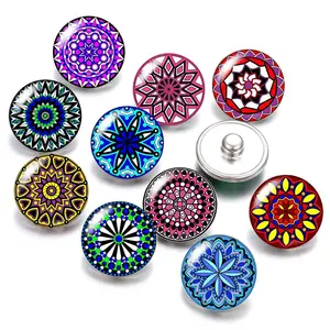 DB0494 красивые узоры 18 мм кнопки 10 шт. Смешанные Круглые фото стекло кабошон стиль для кнопки ювелирные изделия