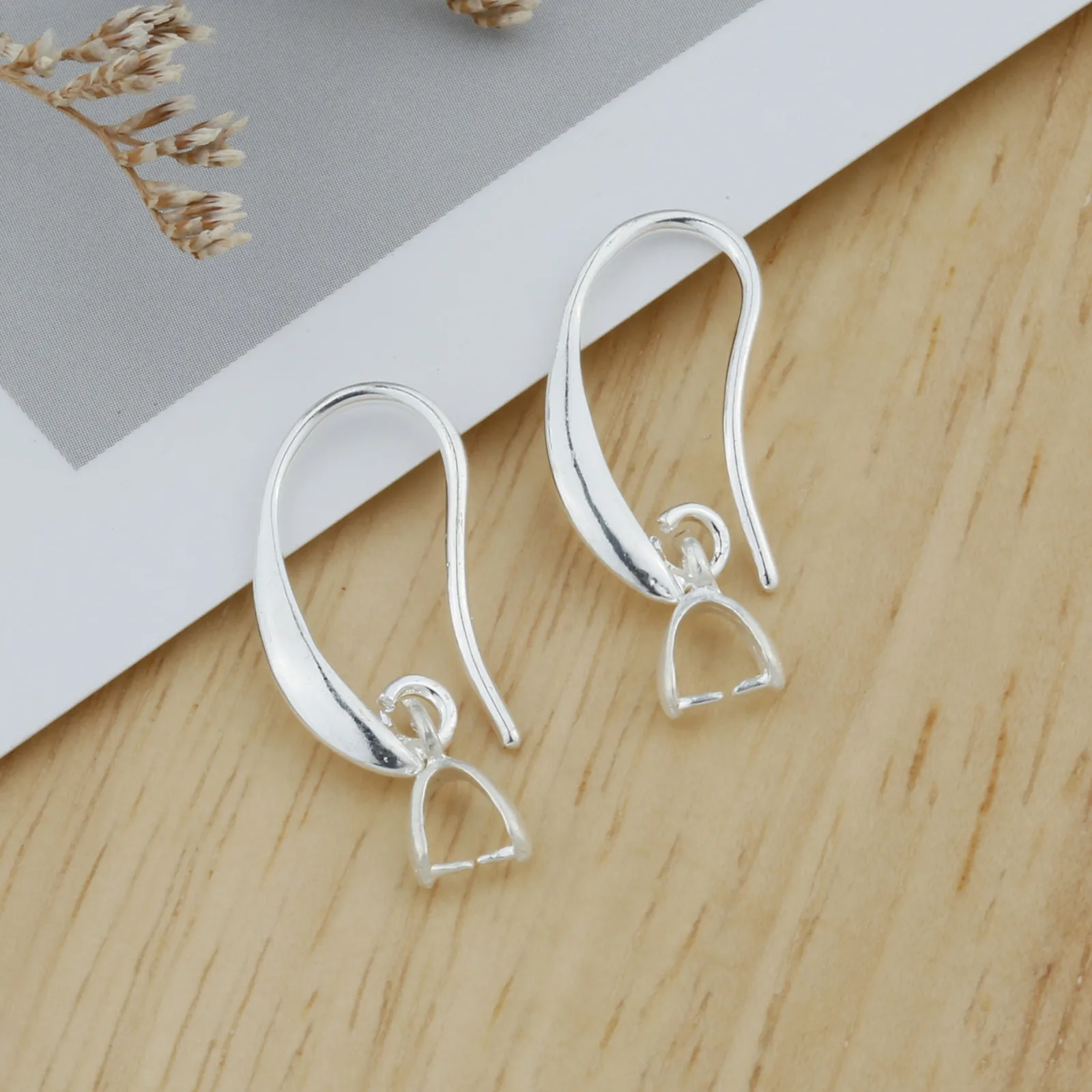 

Зажим-Крючок для сережек, серебро 925 пробы, 1 х2, 5 см, 10/20/50 шт.