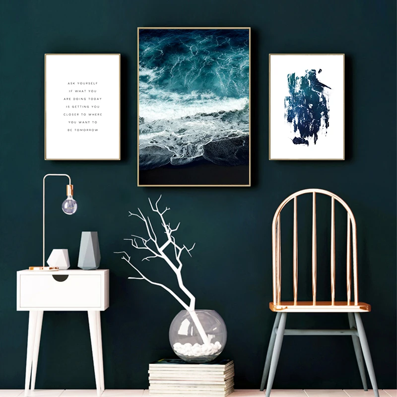 Морской пейзаж на стену художественная Абстрактная Картина холсте попугай