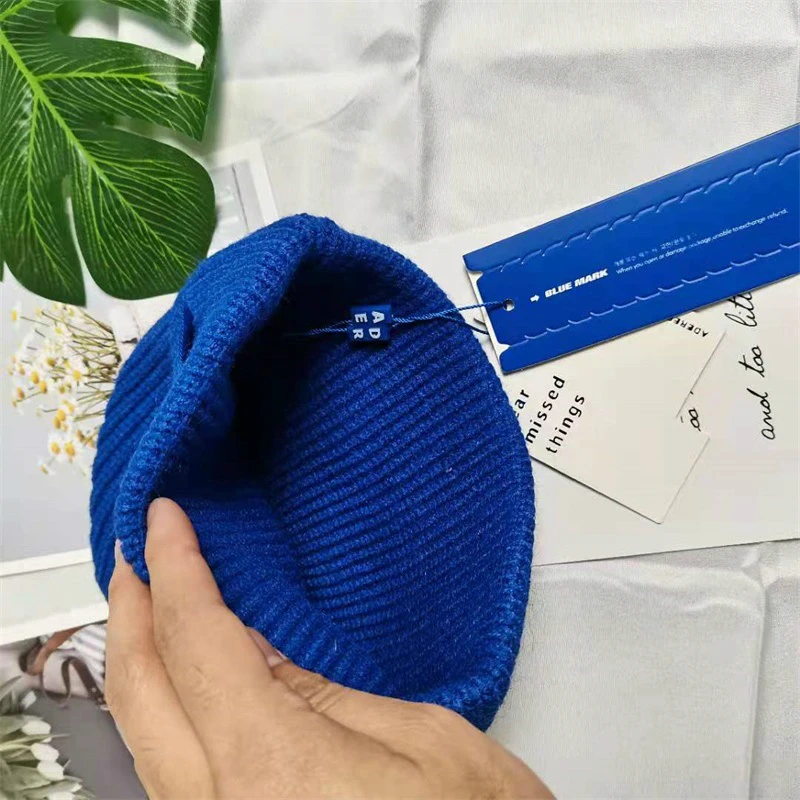 

Kpop New Beanie Men Women Patchwork Hats Quality Cotton Wool Knitted Caps Classic Letter Logo Skullies High-quality Trendy Hats