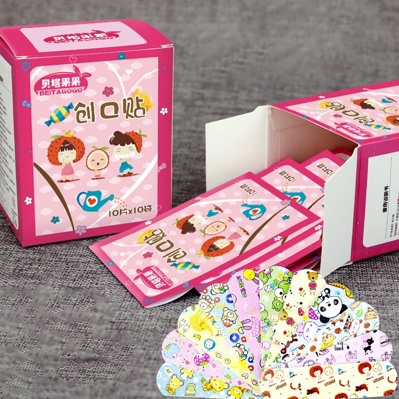 

10pcs Cute Cartoon Aid Band Waterproof Breathable Wound Bandages Kids Medical Patch Emergency First Hemostasis Adhesive Bandages