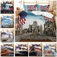 3d digital printing cityscape quilt cover bedding two piece set three piece set single double extra large