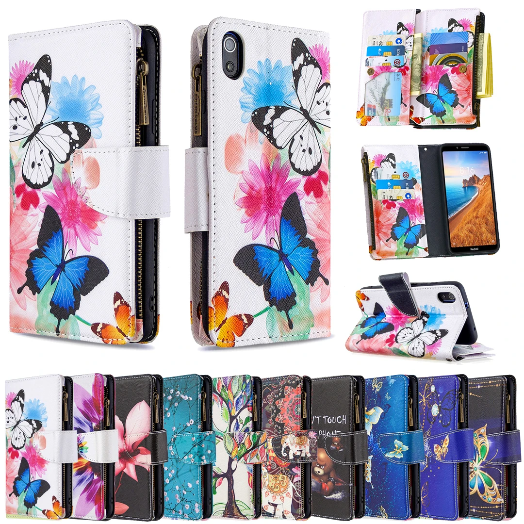 

HYYGEDeal Phone cases Flowers Wallet ID Card Holder Cover for Xiaomi Redmi 8 8A 7 7A K20 Pro Note 8 8T 8 pro 7