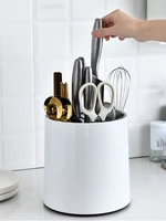 kitchen knife holder stand for knives multifunction rotating utensil storage box cutlery shelf forks chopsticks organizer