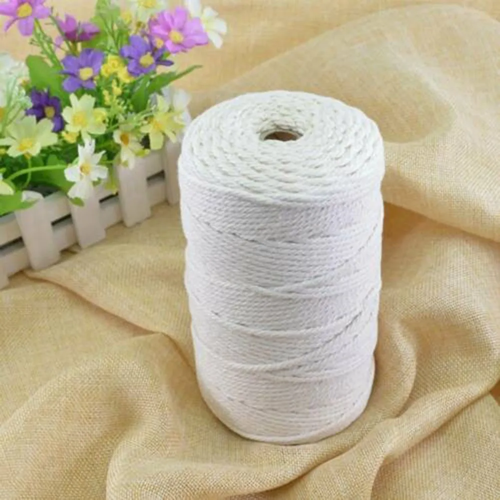 

200m 2mm Natural Craft Macramé Cotton String Artisan Thread Twisted Cord Beige Macrame Artisan String For Handmade DIY Handmade
