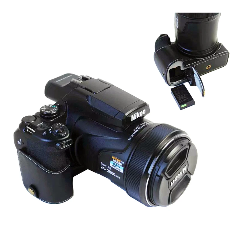 Профессиональный чехол из натуральной кожи для камеры Nikon P1000 | Электроника