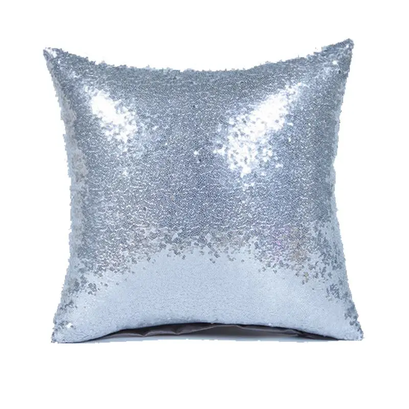 Наволочка сплошного цвета с блестками и серебряными декоративная наволочка для