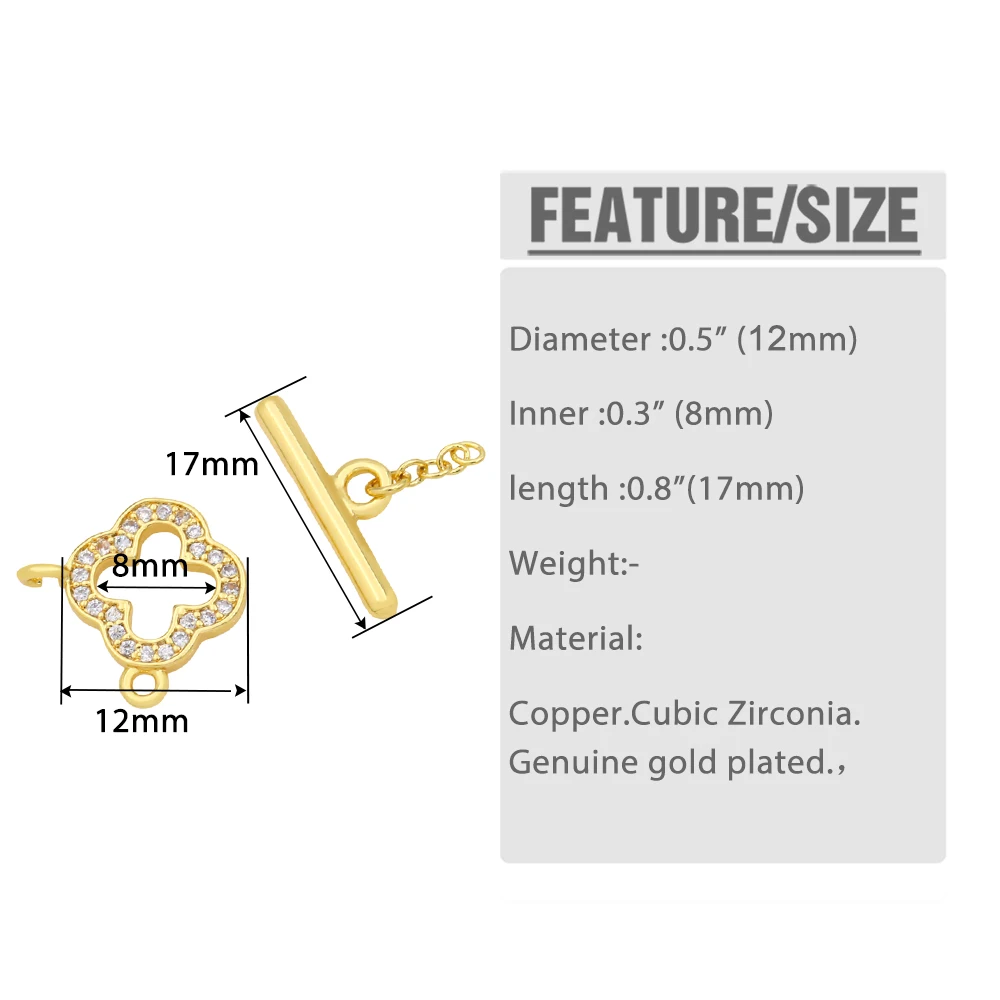 OCESRIO маленькая зубчатая застежка ювелирный соединитель подлинные позолоченные