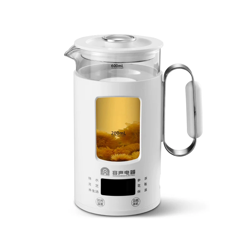

220V Electric Multi-function Kettle Mini Portable Health Preserving Pot Glass Boiled Tea Pot Hot Water bottle Warm Kettle 600ML