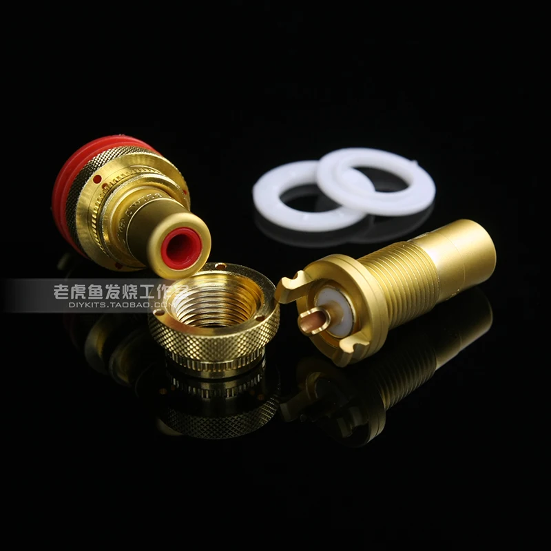 

1 pair Original CMC 805-2.5F-G RCA socket copper plated signal lotus seat laser lettering version