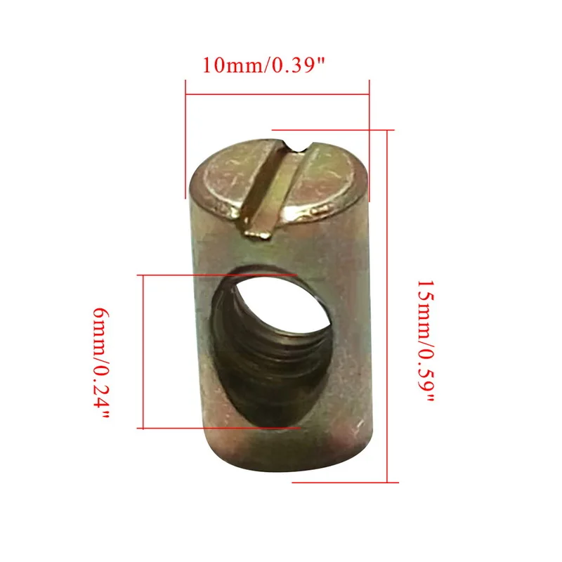 10 шт./компл. M6/мебельная гайка с перекрестными отверстиями из углеродистой стали