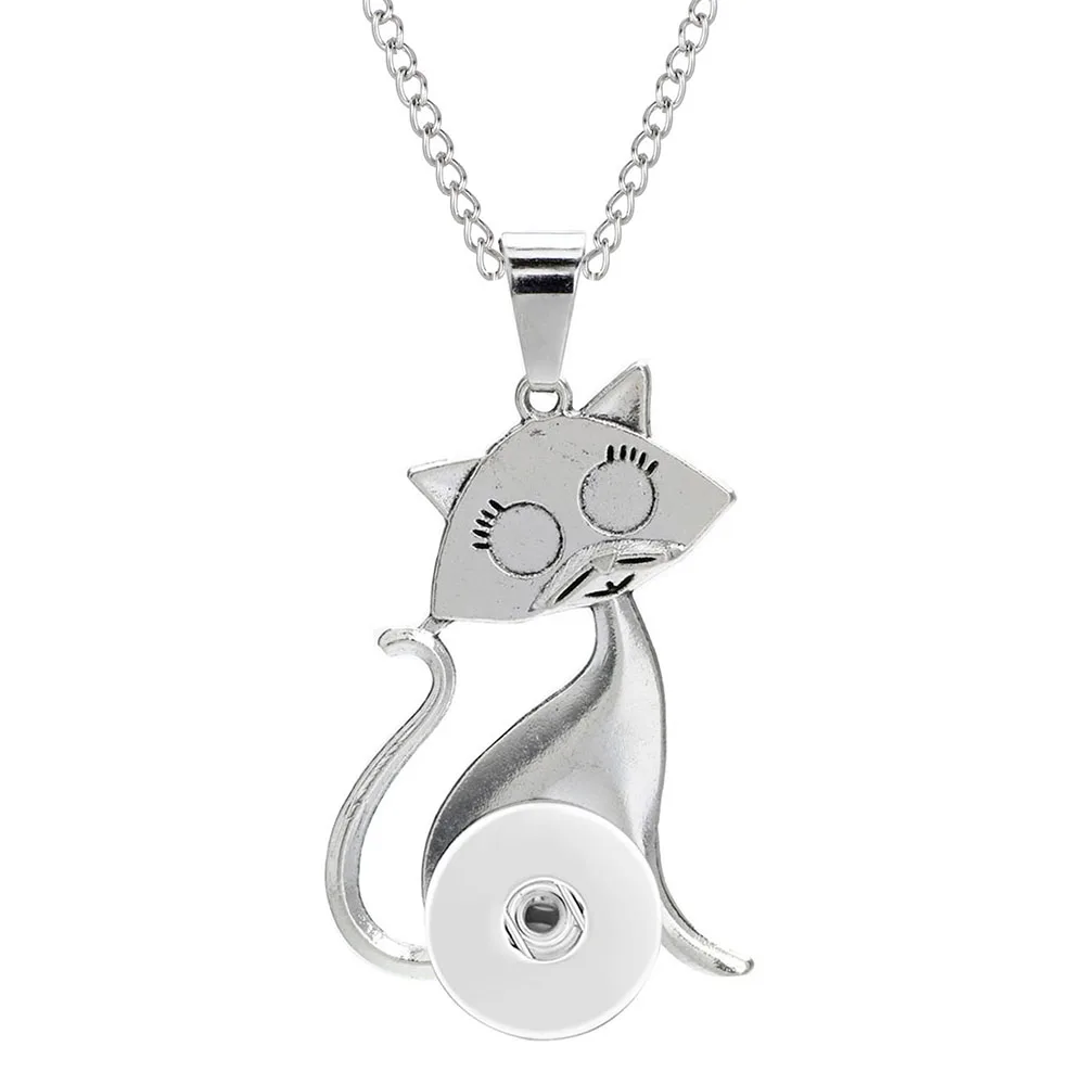 Женское серебряное ожерелье с подвеской в виде кошки животного 12 мм 18 мм|Ожерелья