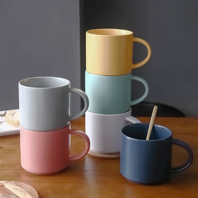 

Simple Ceramic Coffee Cup Mug with Wooden Pallet Small Milk Drinkware Cup Breakfast Mug Office Home Drinkware Gift чашка