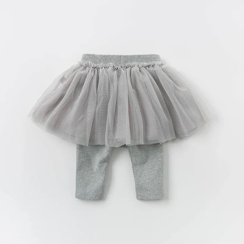 DB13069 dave bella spring baby girls fashion love draped mesh pants children full length kids infant toddler trousers | Детская одежда