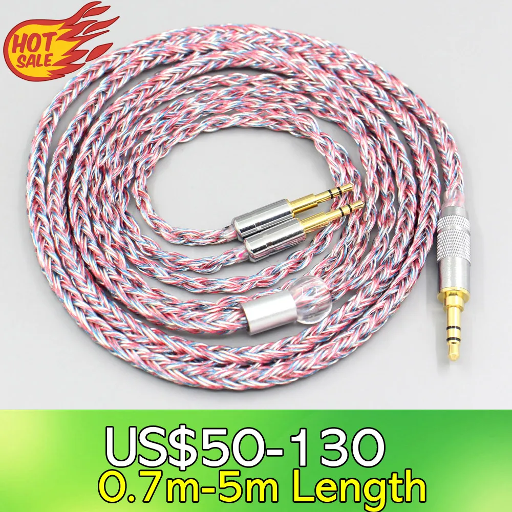 

LN007587 16 Core Silver OCC OFC Mixed Braided Cable For Abyss Diana Acoustic Research AR-H1 Advanced Alpha GT-R Zenith PMx2