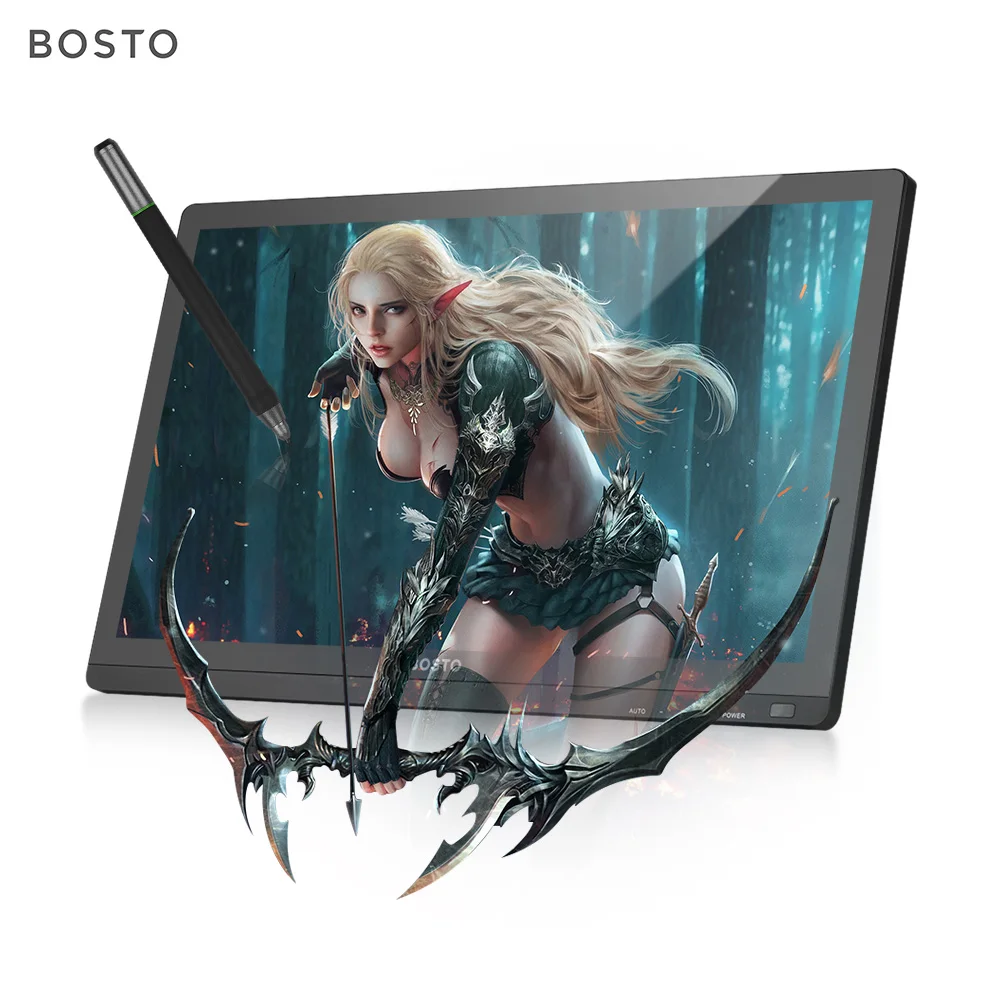 Графический планшет BOSTO 22HD для рисования 21 5 дюйма IPS разрешение 1920*1080 с