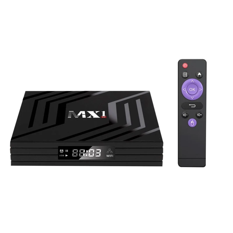 

ТВ-приставка MX1, 2,4 ГГц + 5 ГГц, 4K HD, RK3228A, Сетевой проигрыватель 1 ГГц + 8 ГГц, сетевая приставка Android 9,0, вилка европейского стандарта