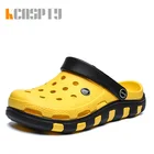 Новые мужские сандалии KCASPTY, женские летние Нескользящие новые туфли с отверстиями, женские клоги, подходящие для пляжа, мужские тапочки на плоской подошве