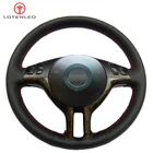 Искусственная кожа LQTENLEO, для BMW 3 серии E46 5 серии E39 чехол рулевого колеса автомобиля-2000 E53 X5 Z3 E36 2006-2000, черная, 2002