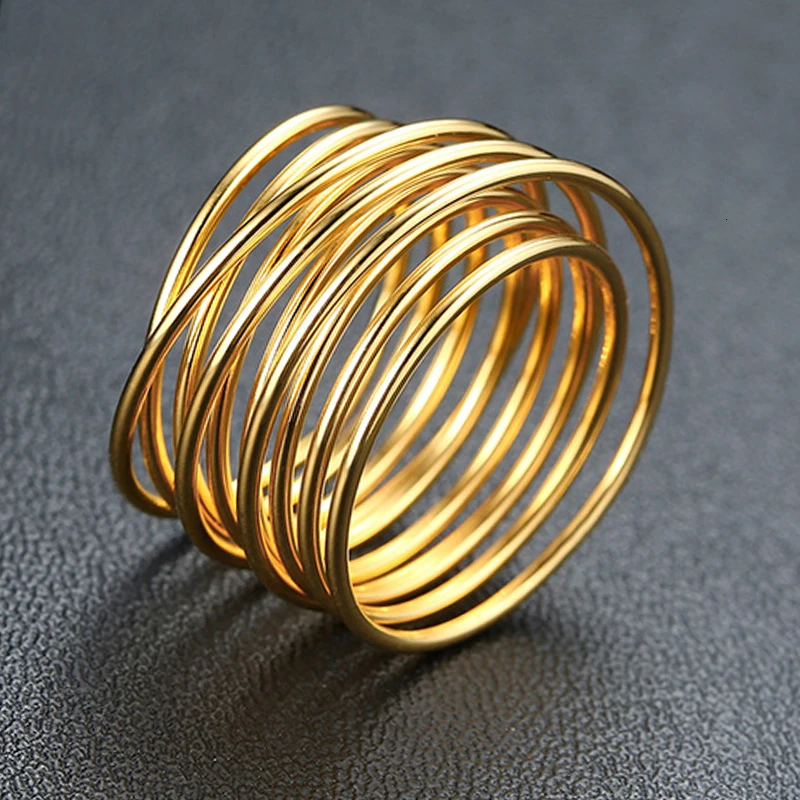Модное женское кольцо бесконечность спиральная пружина нержавеющая сталь
