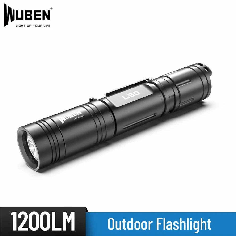 Светодиодный фонарик WUBEN L50 1200 лм микро-USB перезаряжаемый тактический фонарь 18650