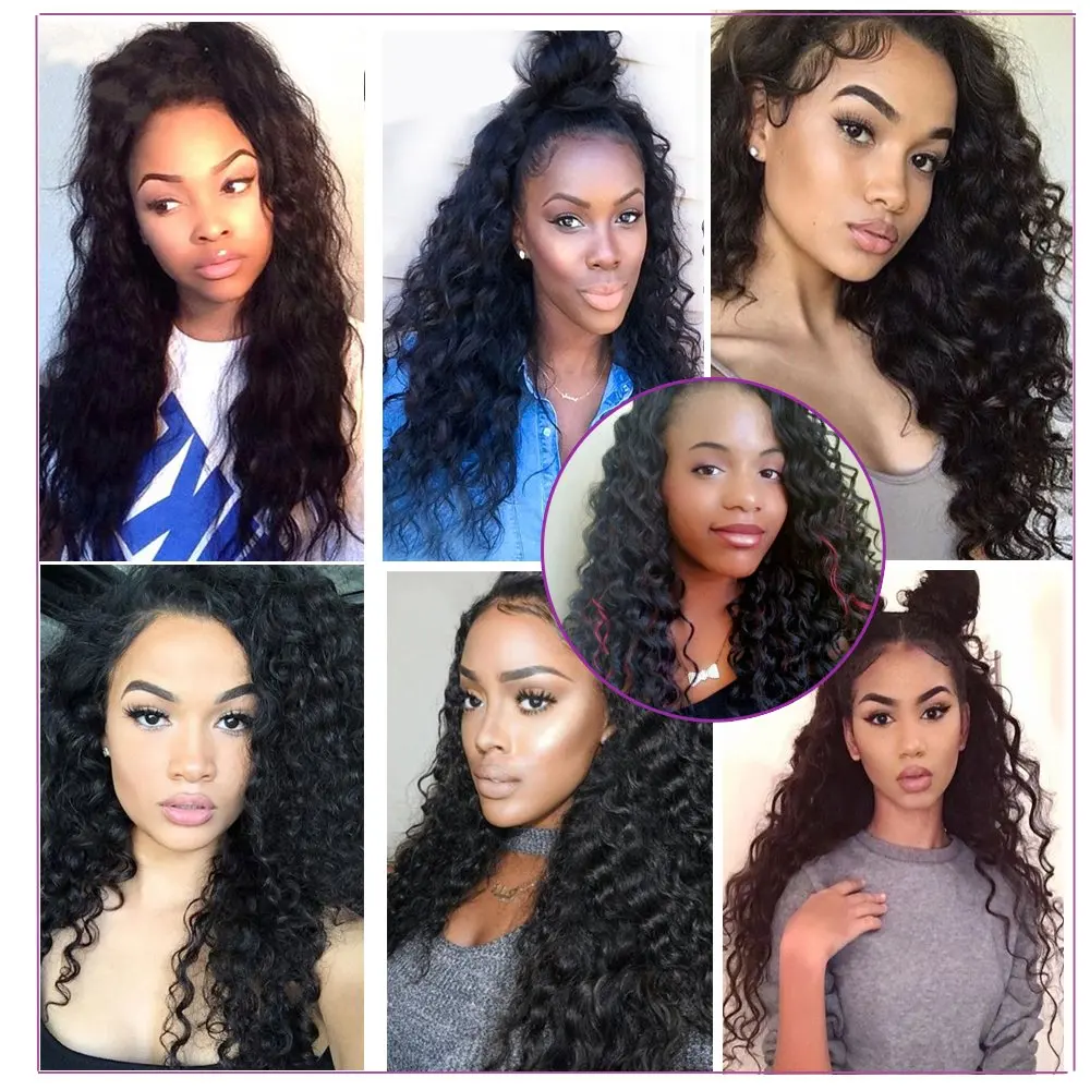 Deep Wave Bundles With Closure Brazilian Human Hair Weave 3 4 Remy 30 Inch Natural Color Ms Love | Шиньоны и парики