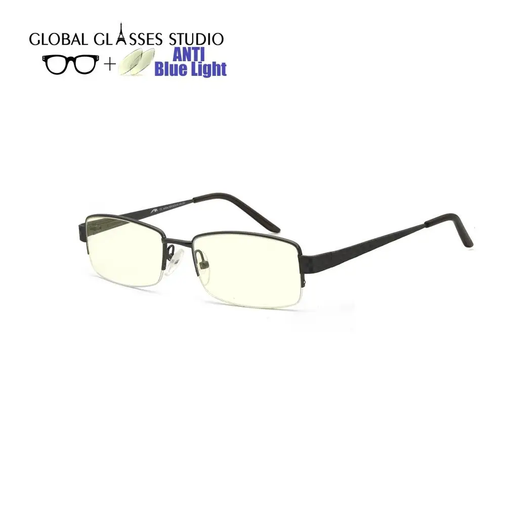 

Eyeglasses Frames Blue Light Glasses Brown Rectangle Fashion Metal Reading Women Men Vintage ME1002-C3