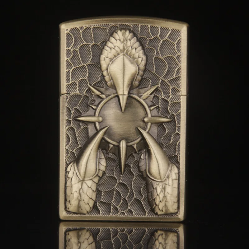 Винтажный Орлиный коготь резьба цепь газовая зажигалка модная сигарета