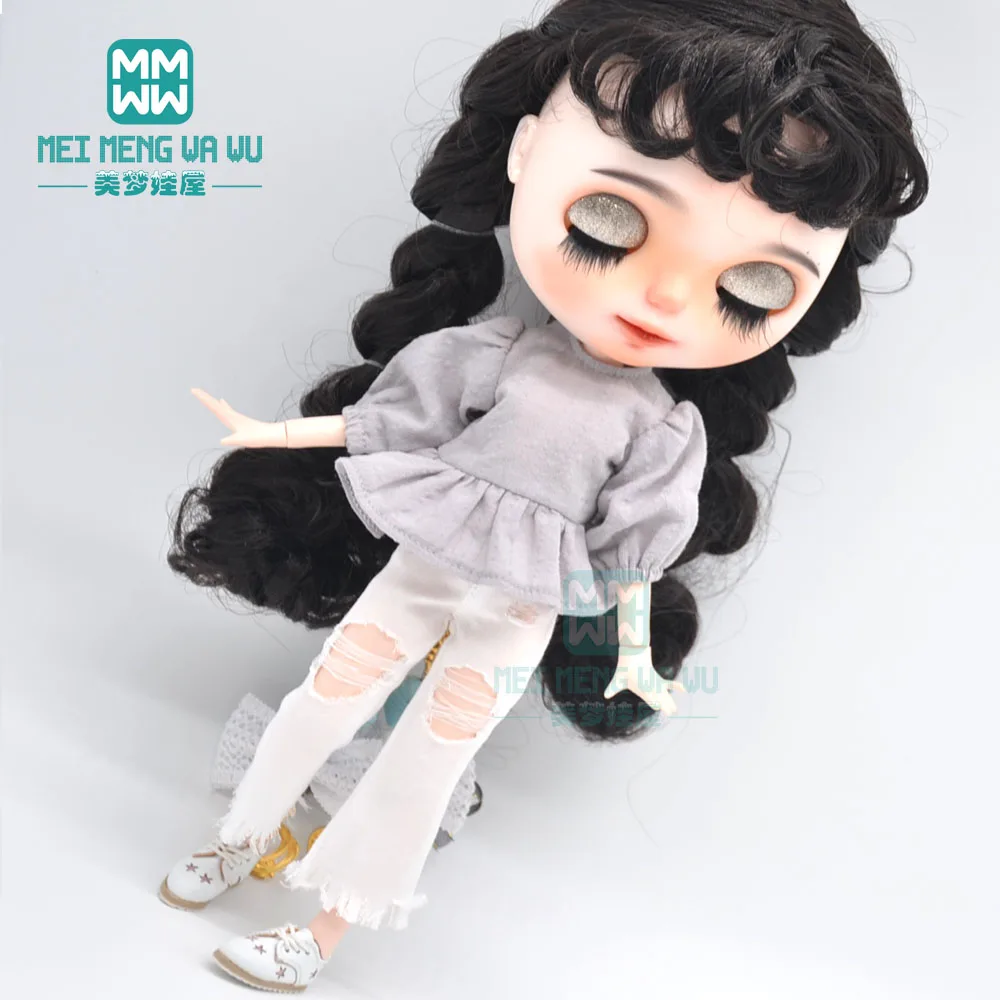 Одежда для кукол Blyth 1 шт. модная клетчатая рубашка джинсы кожаная обувь blyth azone OB22