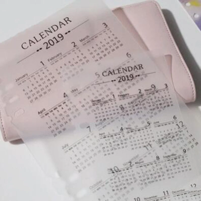 Creative Delicative Calendar Cute Cartoon 2020 Year Index Divider For 6 Holes Diary Binder Weekly Planner Notebooks | Дом и сад