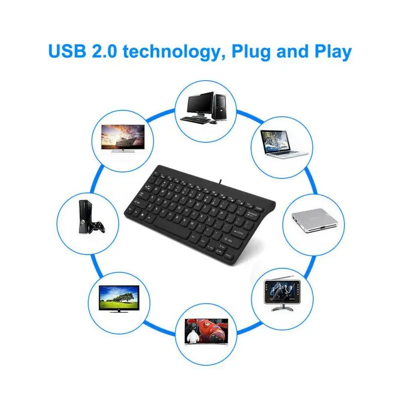 Мини клавиатура Sec Mini Slim USB 2 0 игровая ультратонкая тихая маленький размер 78
