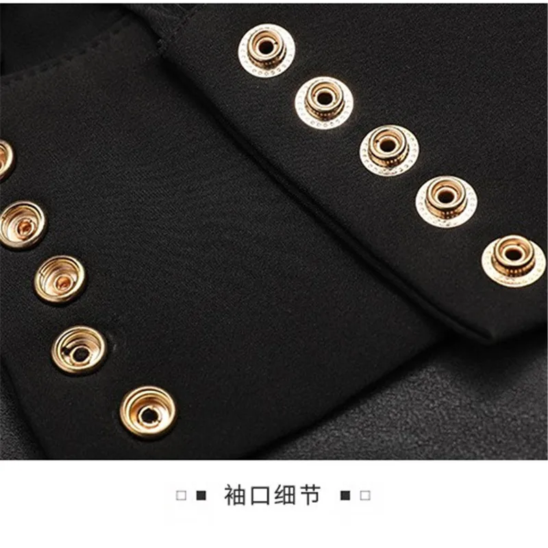 

Mesh Patchwork Dress for Women 2020 New Fashion Autumn Design Long Sleeve Suit Dress Slim Lady Back Zipper Dresses Double Button