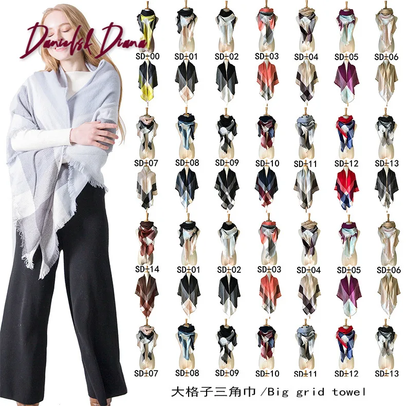 

Designer 2020 knitted spring winter women scarf plaid warm cashmere scarves shawls luxury brand neck bandana pashmina lady wrap