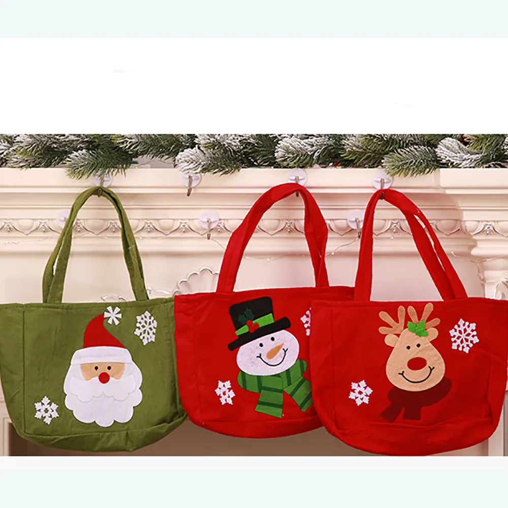 Сумка тоут с рисунком оленя красного и зеленого цветов Подарочная сумка Детская
