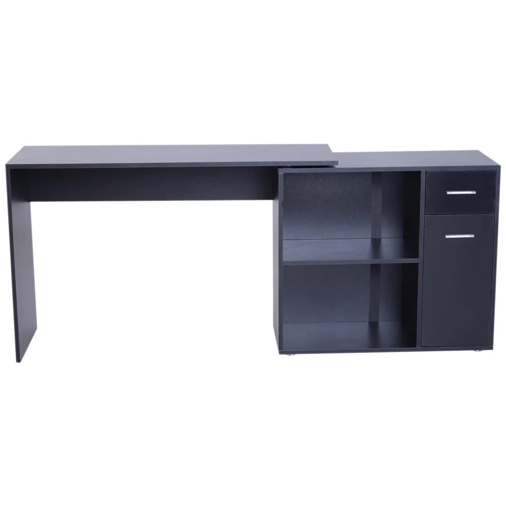 

L-Shaped Corner Computer Desk Table Study Table PC Workstation with Storage Shelf Multi-functional Office Computer Table