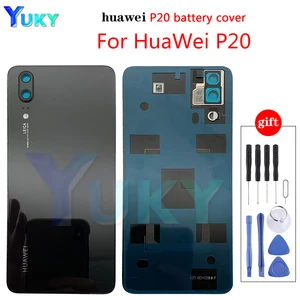 100 original huawei p20 battery cover for p20 replace the battery cover with camera cover p20 free global shipping