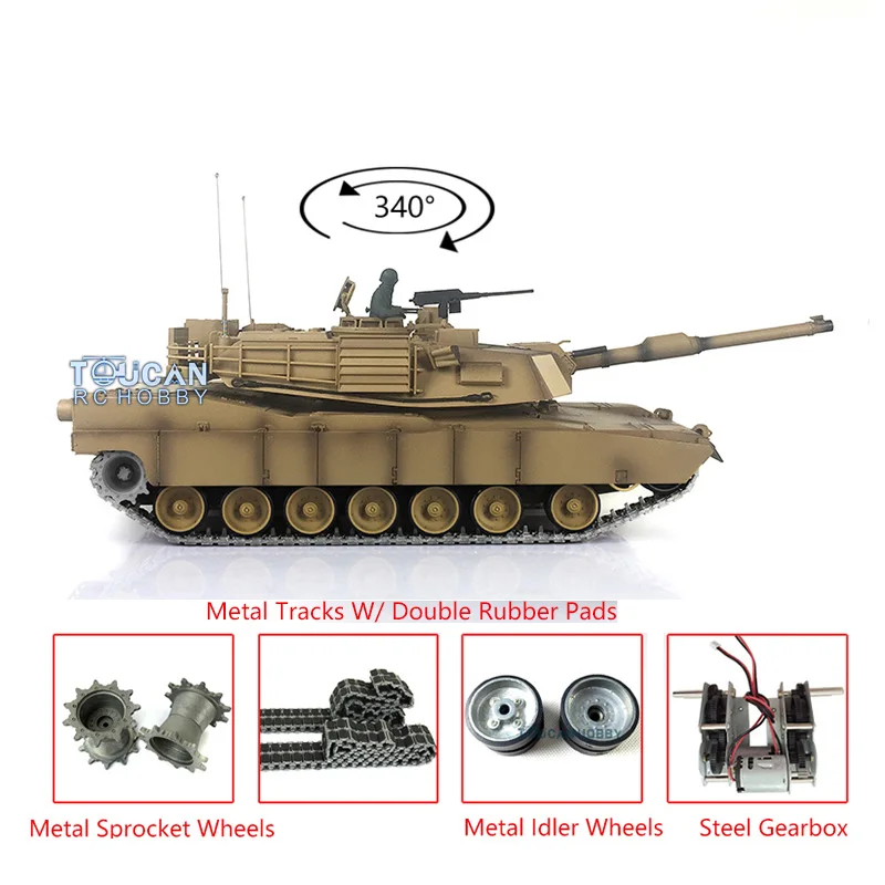 Henglong 1/16 TK 6 0 S Модернизированный M1A2 Abrams RTR RC Tank 3918 Metal Tracks W/ Rubbers