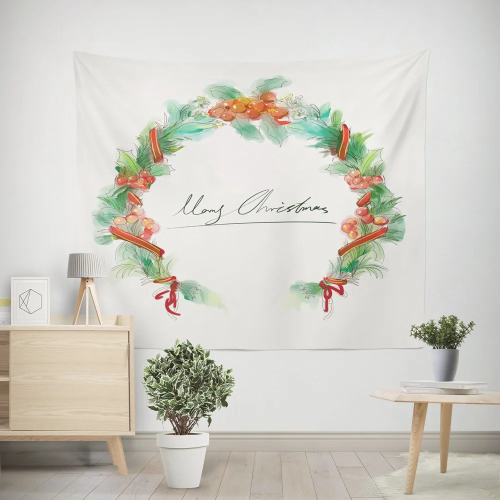 

Гобелен в простом стиле с мультяшными цветами, индивидуальный богемный настенный гобелен для украшения интерьера