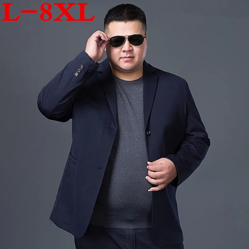 Размера плюс 8XL 7XL 6XL модный пиджак Мужская куртка на каждый день однотонный Цвет