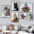 Фон с изображением граффити на стене искусство с героями комиксов Марвел, холст для живописи Человек-паук; Росомаха уличные художественные плакаты и принты настенные картины для дома Декор для дома