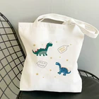 Сумка-тоут с динозавром женская, роскошная холщовая сумочка-Шоппер с аниме логотипом на заказ, дизайнерский саквояж на плечо