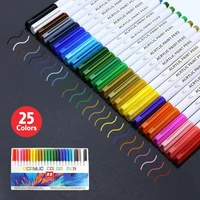 2125 color permanent acrylic paint marker pens for fabric canvas art rock painting card making metal and ceramics glass