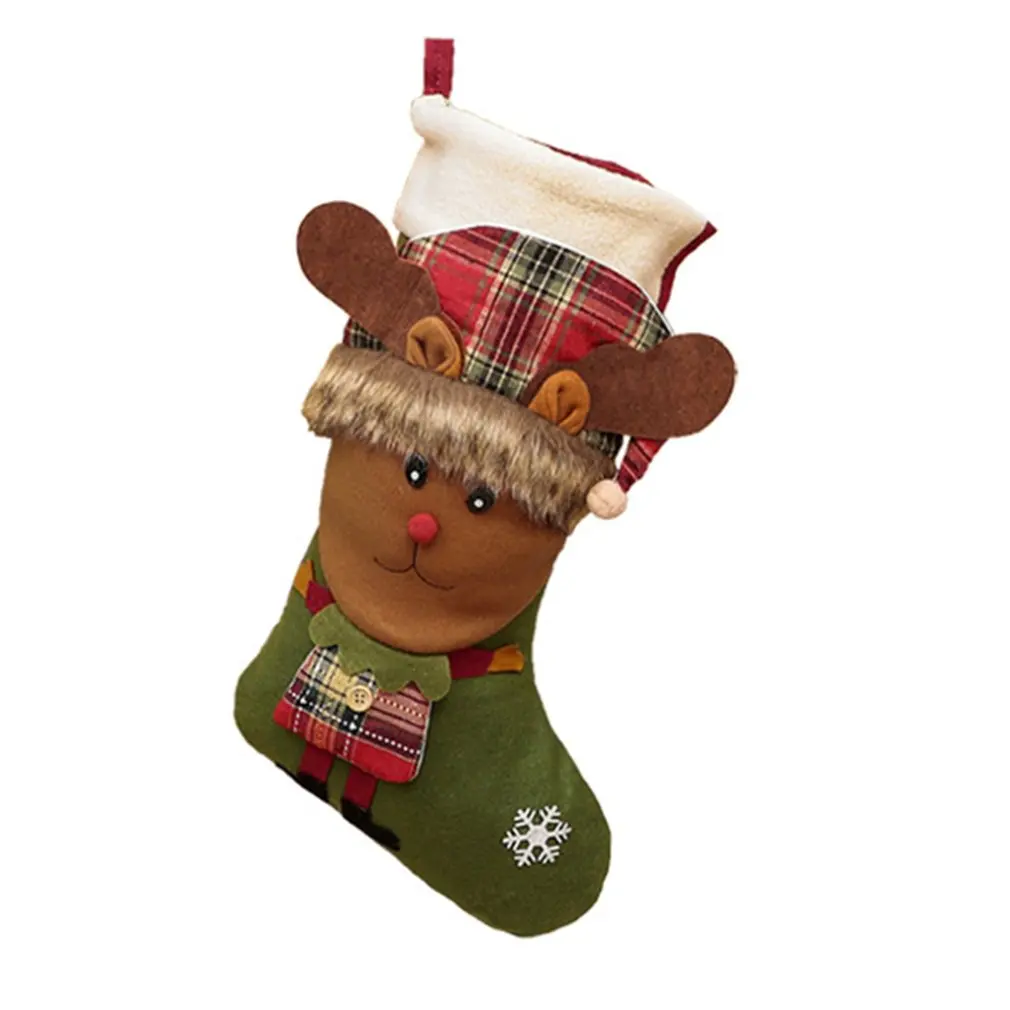 

2020 New Cute Cartoons Christmas Tree Hanging Gift Sock Christmas Decoration Stocking Sock Gift Bag New Year Candy Gifts Holder