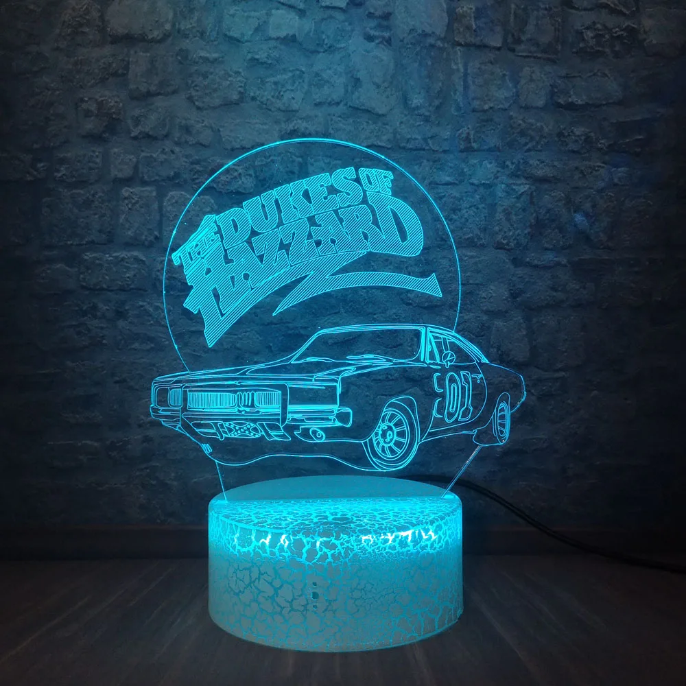 3D Hazzard Автомобильная моделирующая настольная лампа визуальные Светодиодные