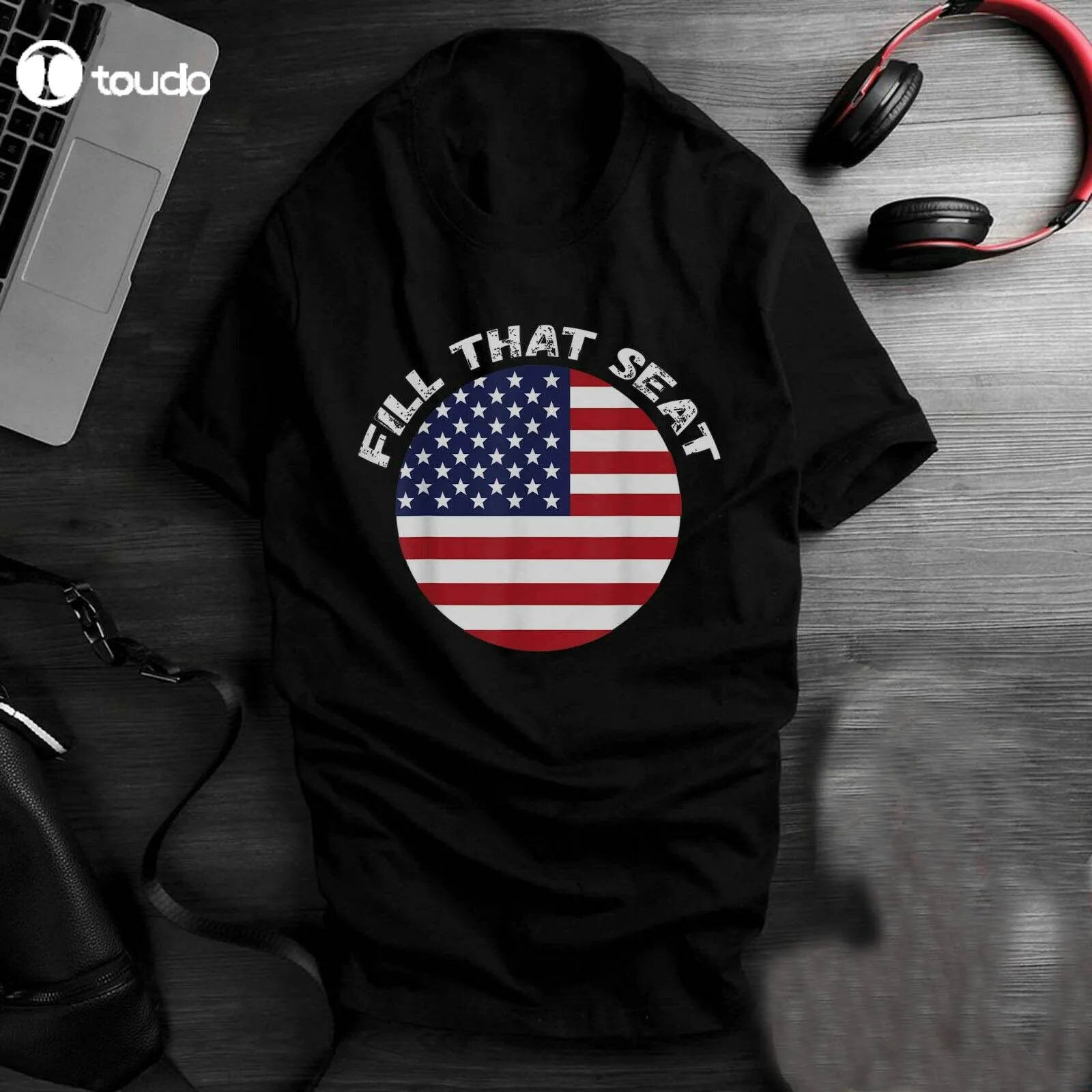 

Fill The Seat Fill That Seat American Flag Trump 2020 T-Shirt, Unisex tee
