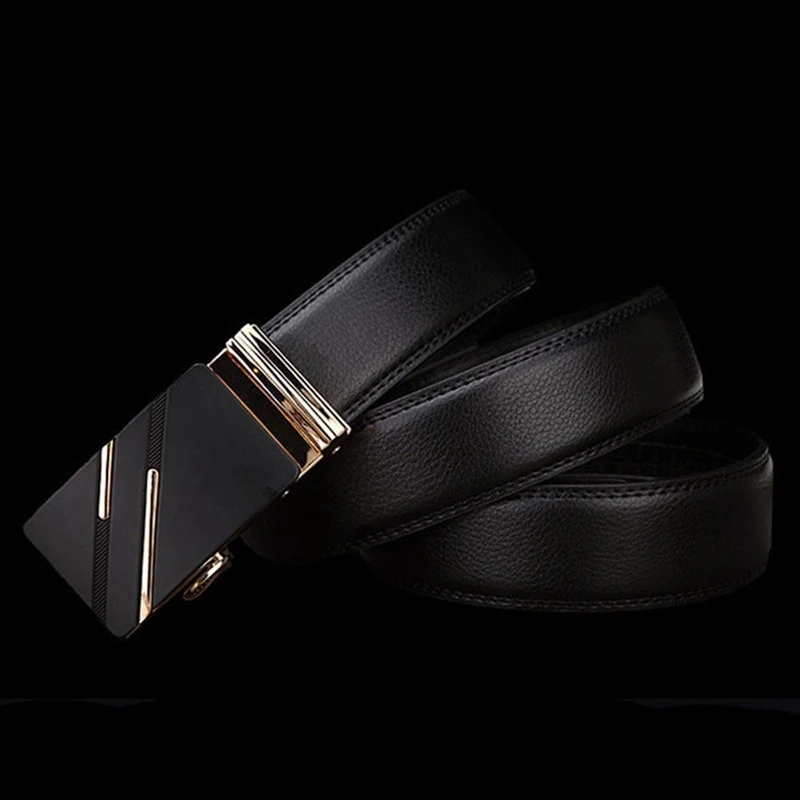 2pcs Men'S Fashion Leather Automatic Buckle Waist Strap Belt Waistband Gift - Silver &amp Gold | Аксессуары для одежды