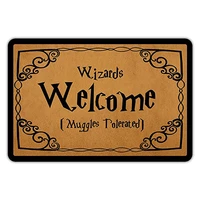 front door mat entrance floor mat wizards welcome muggles tolerated funny doormat decorative indoor outdoor doormat